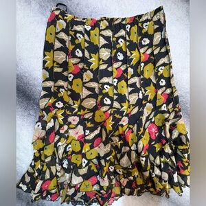 Dimri Black Multi Floral Tiered‎ Mermaid Maxi Plus Curvy Dressy Skirt 1X 18 20